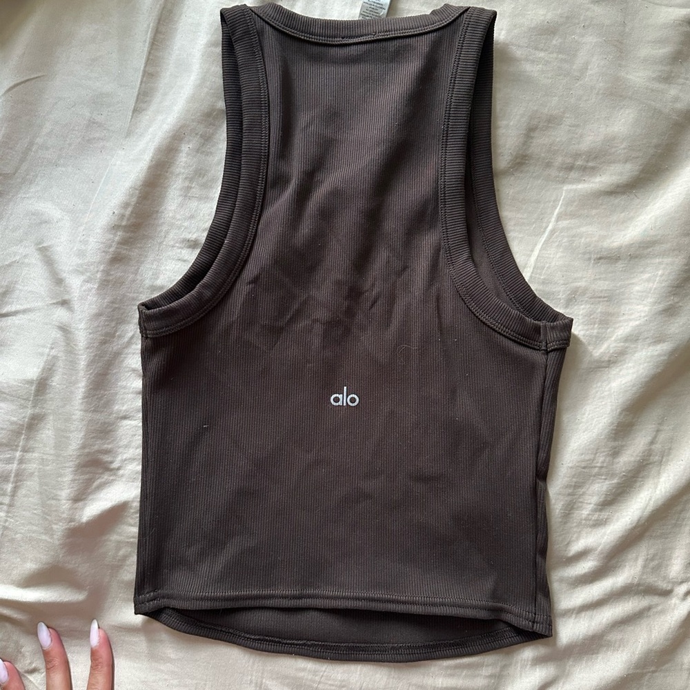 ALO Yoga Women's Brown Tank Top ribbed